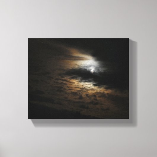 Fotografie Moonlit Clouds Night Sky Canvas Afdruk (Voorkant)