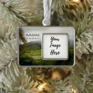 Fotografie over het landschap Kauai Hawaii Verzilverd Kader Ornament