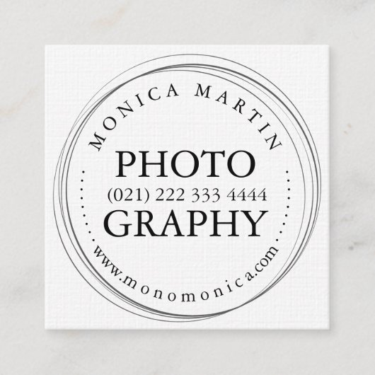 Fotografie Professioneel gereduceerd Vierkante Visitekaartje (Voorkant)