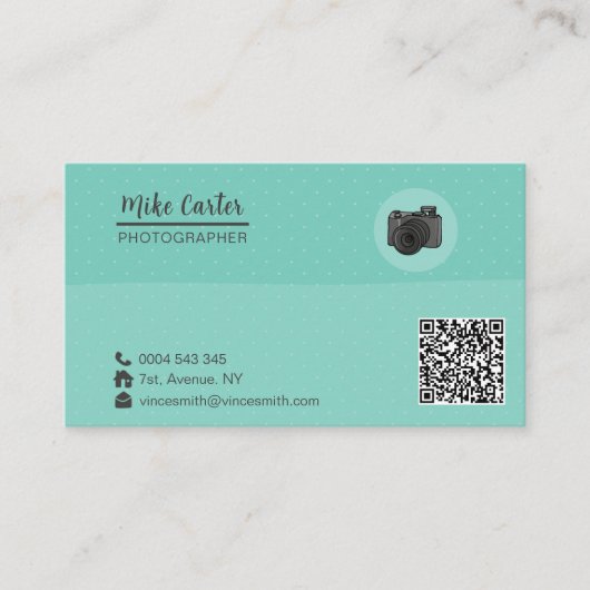Fotografie Professionele camera QR-code Visitekaartje (Voorkant)