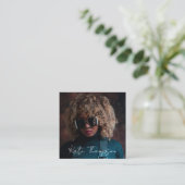 Fotografie Professionele Foto QR Code Script Vierkante Visitekaartje (Staand voorkant)