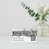 Fotografie QR Code Aangepast fotominimalistisch Visitekaartje (Staand voorkant)