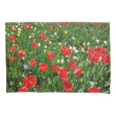 Fotografie rode Tulp Flower Field Natuur Kussensloop (Voorkant)