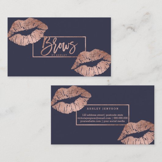 Fotografie roos goud visitekaartje (Voorkant / Achterkant)