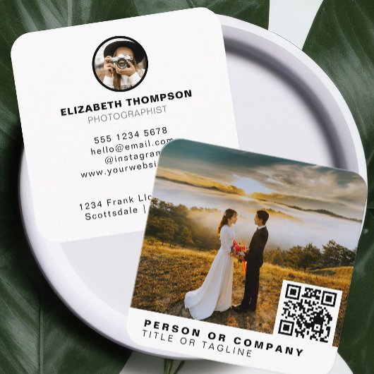 Fotografie Stijlvolle fotograaf QR Code Vierkante Visitekaartje