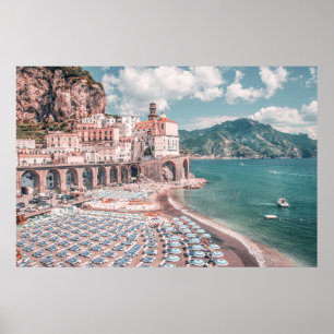 Fotografie van amalfi Coast Pastel Afdrukken Poster