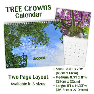 Fotografie van botanische boomkronen kalender
