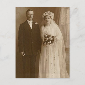 Fotografie van bruid en room Romantic Weddenschap Briefkaart