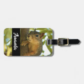 Fotografie van Cute & Curious Squirrel Natuur Bagagelabel (Voorkant horizontaal)