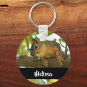 Fotografie van Cute & Curious Squirrel Natuur Sleutelhanger (Voorkant)