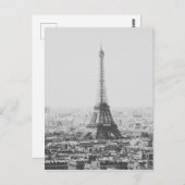 Fotografie van de Black and White Eiffel Tower Briefkaart (Voorkant / Achterkant)