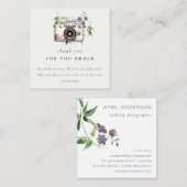 Fotografie van de Floral Camera Hartelijk dank Vierkante Visitekaartje (Voorkant / Achterkant)