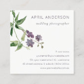 Fotografie van de Floral Camera Hartelijk dank Vierkante Visitekaartje (Achterkant)