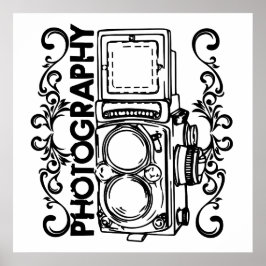 Fotografie van de oude school poster