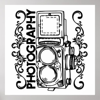 Fotografie van de oude school poster