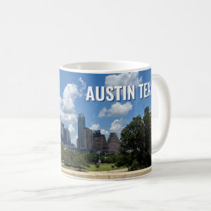 Fotografie van de skyline van Austin Texas Koffiemok