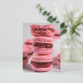 Fotografie van frambose Jam Macaron Stack Briefkaart (Staand voorkant)