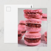 Fotografie van frambose Jam Macaron Stack Briefkaart (Voorkant / Achterkant)