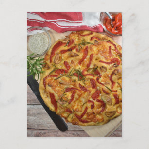 Fotografie van het Italiaanse Focaccia Red Pepper  Briefkaart