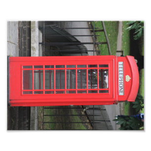 Fotografie van red London Phone Booth Foto Afdruk