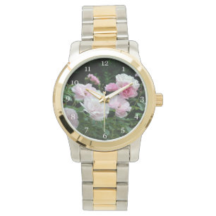 fotografie van roze roze rodebloemen horloge