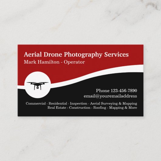 Fotografie vanuit de lucht visitekaartje (Voorkant)