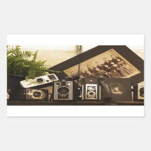 Fotografie voor oude tijd rechthoekige sticker
