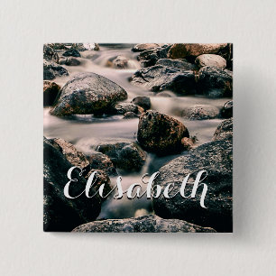 Fotografie WATERFALL STONES + uw ideeën Vierkante Button 5,1 Cm