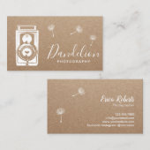 Fotografiecamera Rustic Dandelion Kraft Visitekaartje (Voorkant / Achterkant)