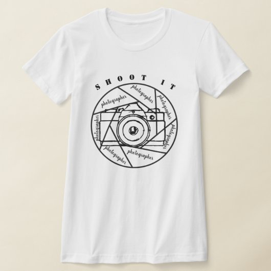 fotografiecamera zwart-wit T-shirt (Laagn)