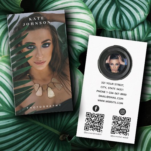 Fotografieminimaliserende sociale media 2 QR-code Visitekaartje