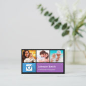 Fotografiet Lijst collage - Metro stijl Visitekaartje (Staand voorkant)