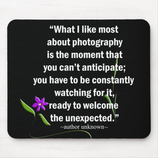 Fotografiet op zwart muismat (Voorkant)