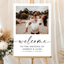 Fotografietemplate trouwontvangstbord, Minimalisti