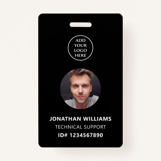 Fotografische ID QR-code Bedrijfslogo Naam persone Badge (Voorkant)