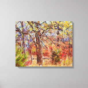 Fotografische kunst van Wilde Herfst Forest Hike Canvas Afdruk