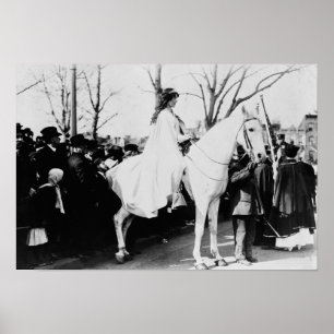 Fotograp van de paardenvrouw van de suffrage-parad poster