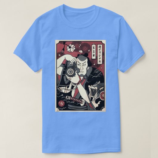 FOTOGRAPHER SAMURAI MANNEN AFBEELDING JAPANESE T-SHIRT (Design voorkant)