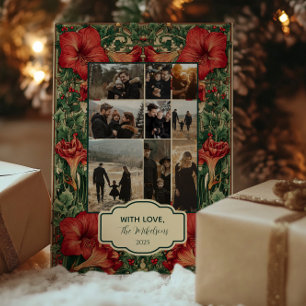 Fotogrid  Rode Amaryllis Botanische Christm Feestdagenkaart
