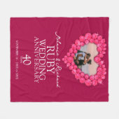 Fotohart van het Ruby Wedding Jubileum Fleece Deken (Voorkant (Horizontaal))