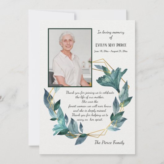 Fotoherdenking Sympathie Hartelijk dank Kaart (Voorkant)