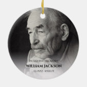 Fotoherdenkingskerstboom Keramisch Ornament (Achterkant)