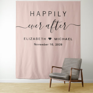 Fotohoekje Blush Roze 'Happily Ever After' Wandkleed