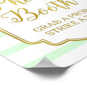 Fotohokje Bord Roze Goud Mint Wit Strepen Poster (Hoek)