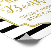 Fotohokje Bord Roze Goud Zwart Wit Strepen Poster (Hoek)