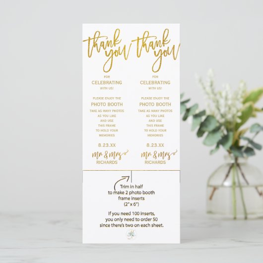 Fotohokje Frame Inserts | Brush Script-Nepfolie (Staand voorkant)