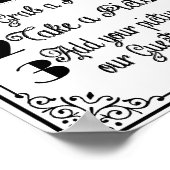 FOTOHOKJE gast boek bruiloft of feest bord Poster (Hoek)