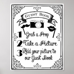 FOTOHOKJE gast boek bruiloft of feest bord Poster