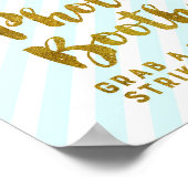 Fotohokje Huwelijk Bord Sky Blue Gouden Strepen Poster (Hoek)