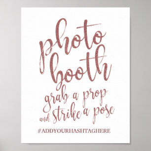 Fotohokje Roze Goud Glitter 8x10 Trouwbord Poster